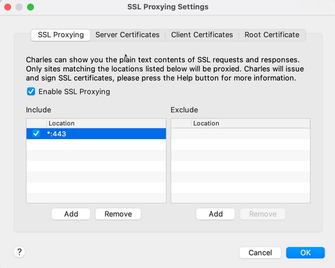 この図は、SSLプロキシを有効にする場所を示しています
